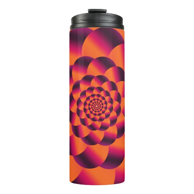 Multifarbiger psychedelischer Hintergrund, funky v Thermosbecher (Vorderseite)