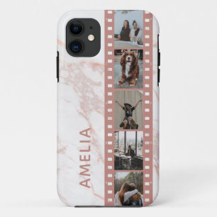 Multifilm Filmstreifen Rosa Marmor Personalisiert  Case-Mate iPhone Hülle