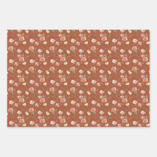 Multifloral von Burnt Orange Geschenkpapier Set