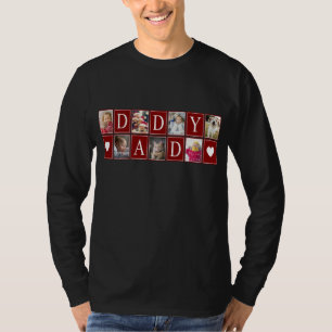 Multifotomuster mit Daddy Text T-Shirt