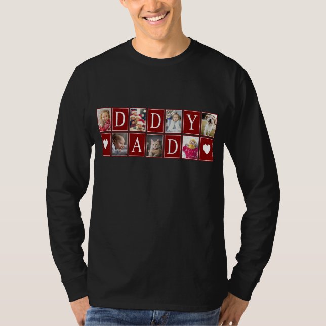 Multifotomuster mit Daddy Text T-Shirt (Vorderseite)