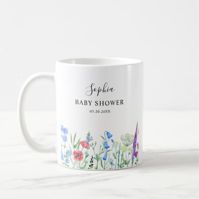 Multihued Wildflower Baby Shower Celebration Kaffeetasse (Links)