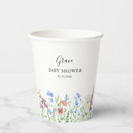 Multihued Wildflower Baby Shower Celebration Pappbecher