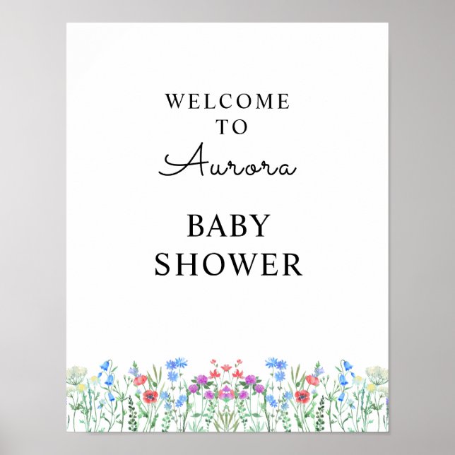 Multihued Wildflower Baby Shower Celebration Poster (Vorne)