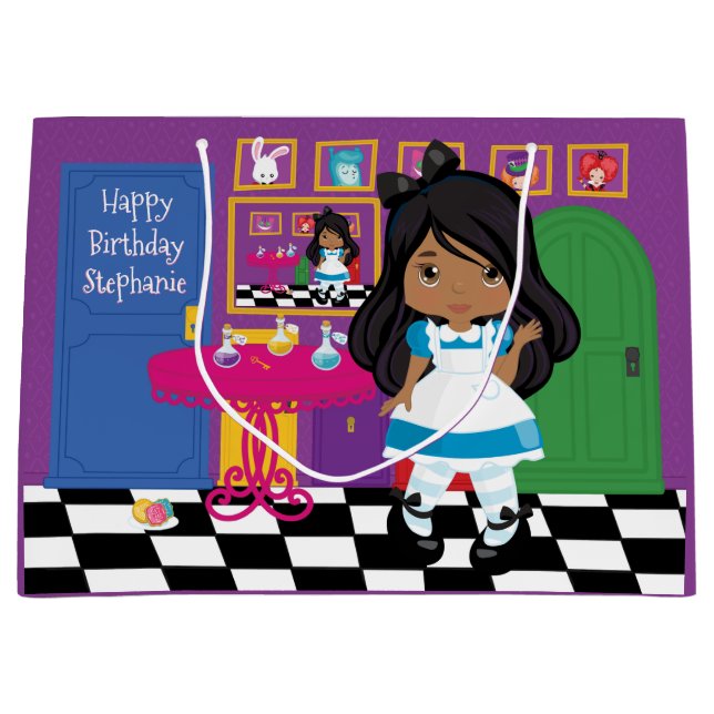 Multikulturelle Alice - Trinken Sie mir große Gesc Große Geschenktüte (Vorderseite)