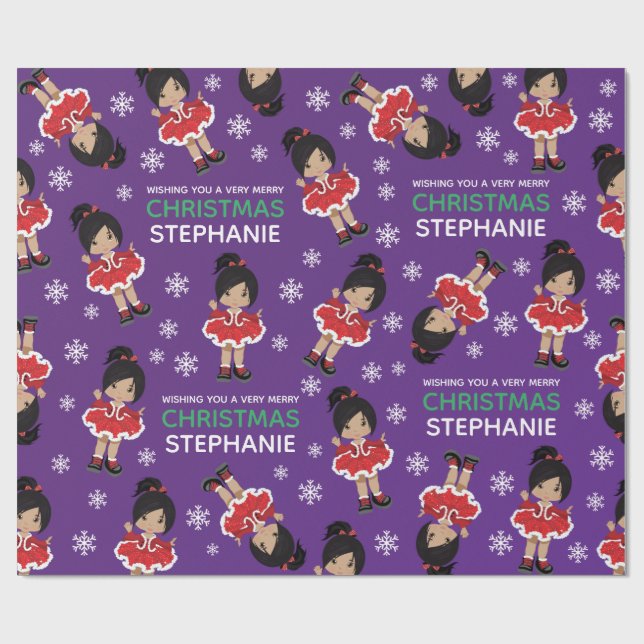 Multikultureller Weihnachtsmann Geschenkpapier (Flach)