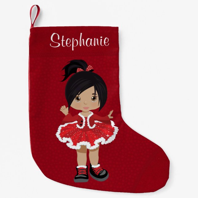 Multikultureller Weihnachtsmann-Tänzer Kleiner Weihnachtsstrumpf (Vorderseite)