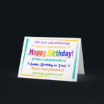 Multilingual Birthday Karte<br><div class="desc">Happy Birthday in English,  German,  French,  Dutch,  Spanish,  ... </div>