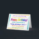 Multilingual Birthday Karte<br><div class="desc">Happy Birthday in English,  German,  French,  Dutch,  Spanish,  ... </div>