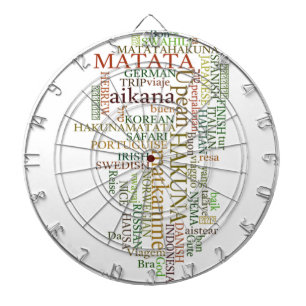 Multilingual Hakuna Matata Global Word Cloud Art Dartscheibe