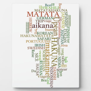 Multilingual Hakuna Matata Global Word Cloud Art Fotoplatte