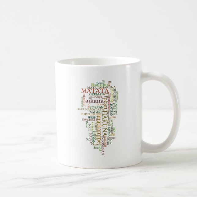 Multilingual Hakuna Matata Global Word Cloud Art Kaffeetasse (Rechts)