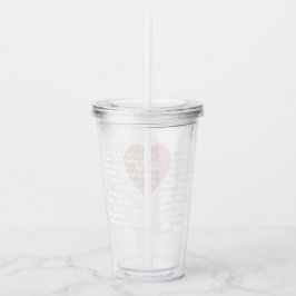 Multilingual Liebe Acrylic Tumbler Dusty Pink Acryltrinkbecher