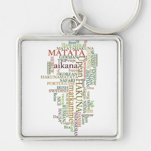 Multilinguales Hakuna Matata Globales Wortwolken-K Schlüsselanhänger