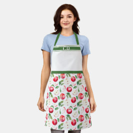 Multimedia-Monogramm mit rotem Apple Orchard Schürze