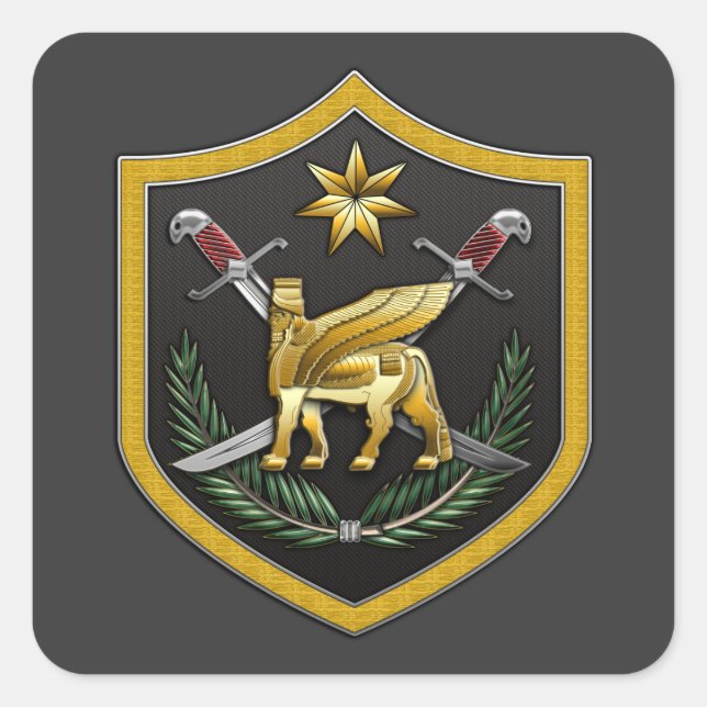 Multinationale Truppe - Irak Quadratischer Aufkleber (Vorderseite)