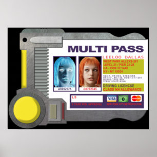 Multipass - vom fünften Element Inspiriert Poster