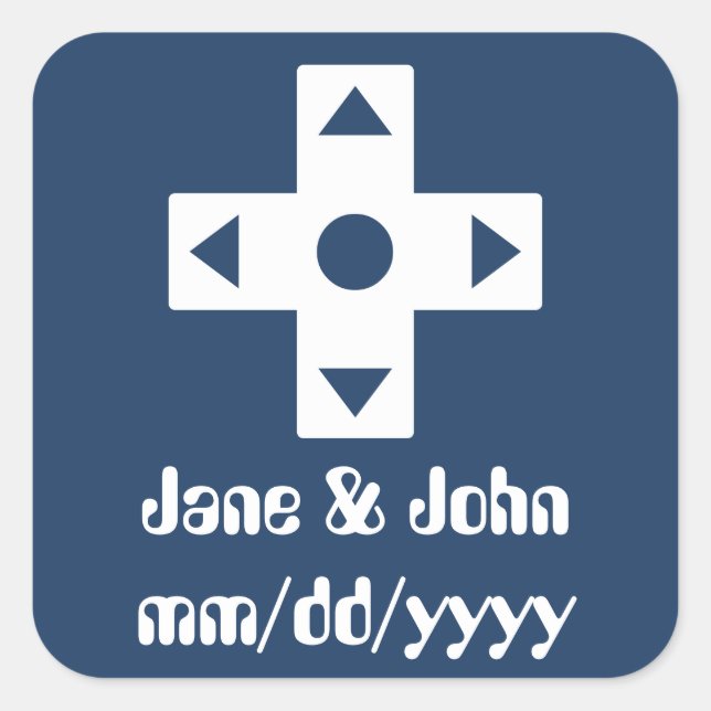 Multiplayer-Modus auf Navy-Sticker Quadratischer Aufkleber (Vorderseite)