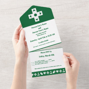 Multiplayer-Modus in Grün All In One Einladung