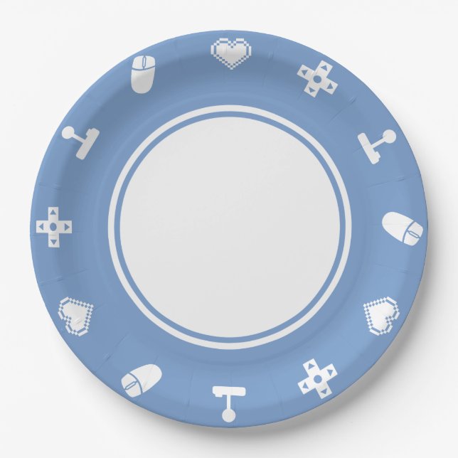 Multiplayer-Modus in Periwinkle Papierplatte Pappteller (Vorderseite)