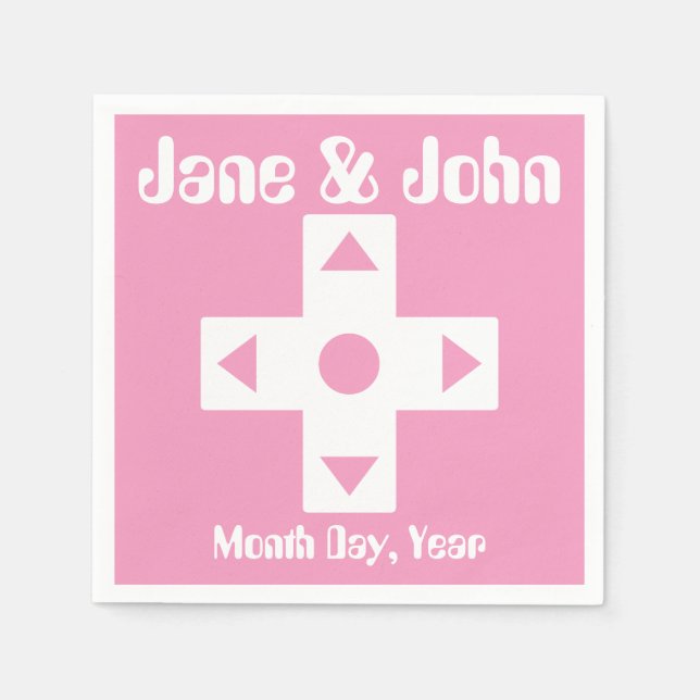 Multiplayer-Modus in Petal Pink Napkins Serviette (Vorderseite)