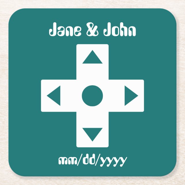 Multiplayer-Modus in Teal Paper Coaster Rechteckiger Pappuntersetzer (Vorderseite)