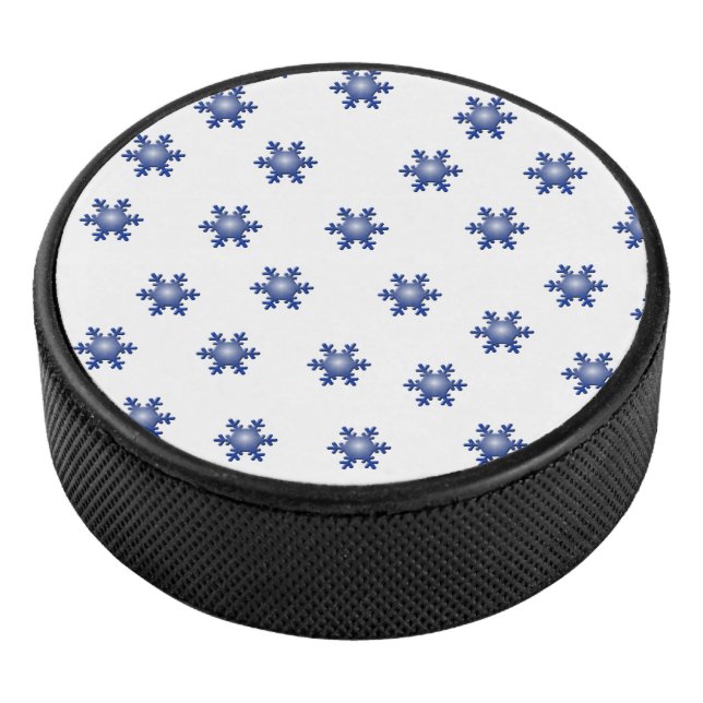 Multiple Blue Snowflake Sternexplosion Eishockey Puck (3/4)