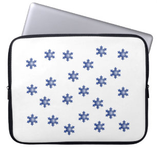 Multiple Blue Snowflake Sternexplosion Laptop Slee Laptopschutzhülle