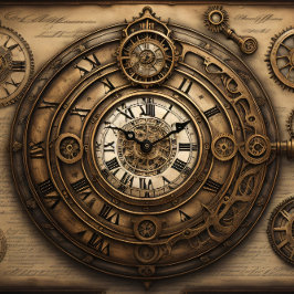Multiple Clocks and Pocket Watches v3 Tissue Paper Seidenpapier