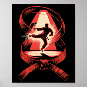 Multiple Exposition Art Belt Judo Karate Taekwondo Poster
