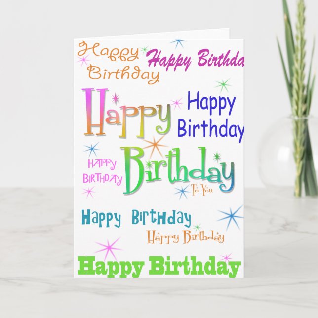 Multiple Happy Birthday Card Karte (Vorderseite)