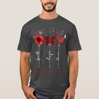 Multiple Myelom Awareness Faith Hope Liebe Leopard T-Shirt