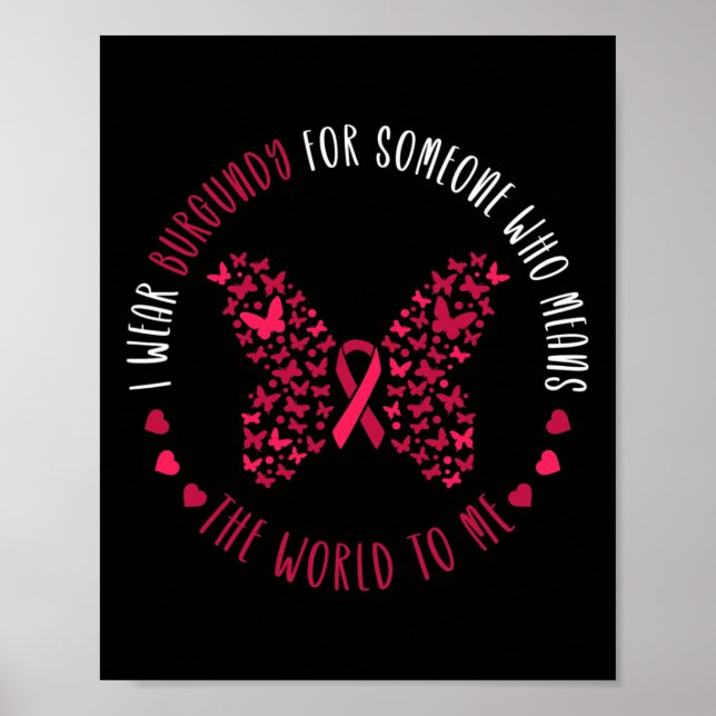 Multiple Myelom Awareness I Tragen Burgundy für ei Poster (Vorne)