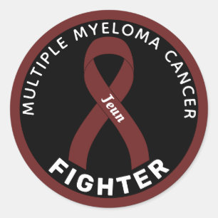 Multiple Myelom Cancer Fighter Ribbon Black Runder Aufkleber