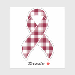 Multiple Myeloma Cancer Awareness Plaid Burgundy Aufkleber
