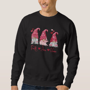 Multiple Myeloma Faith Hope Liebe Burgundy Gnomes  Sweatshirt