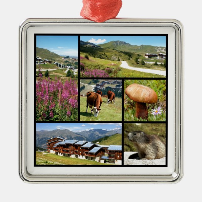 Multiple photos La Plagne Ornament Aus Metall (Vorne)