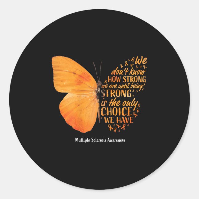 Multiple Sclerosis Awareness Women Mom Cute Butter Runder Aufkleber (Vorderseite)