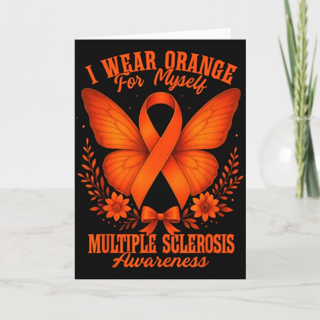 Multiple Sclerosis Ms Awareness I Wear Orange For  Karte (Vorderseite)