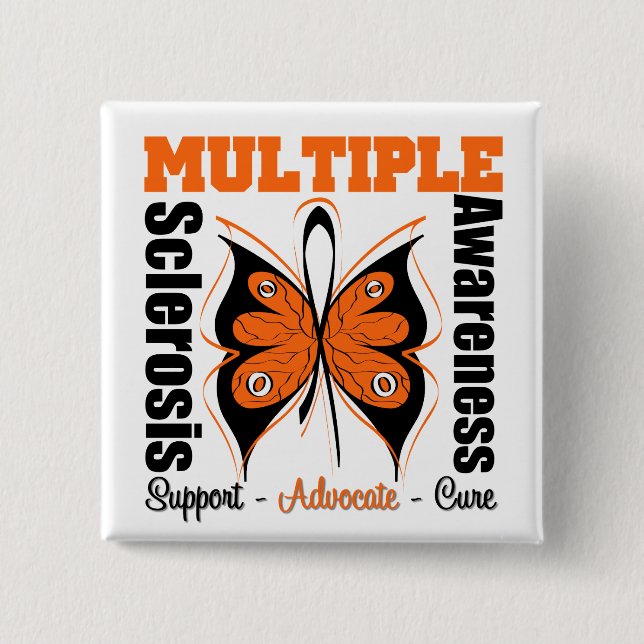 Multiple Sklerose Awareness Butterfly Button (Vorderseite)