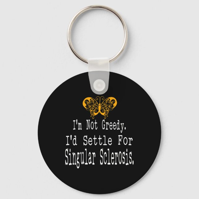 Multiple Sklerose Awareness Butterfly Support Gif Schlüsselanhänger (Vorderseite)