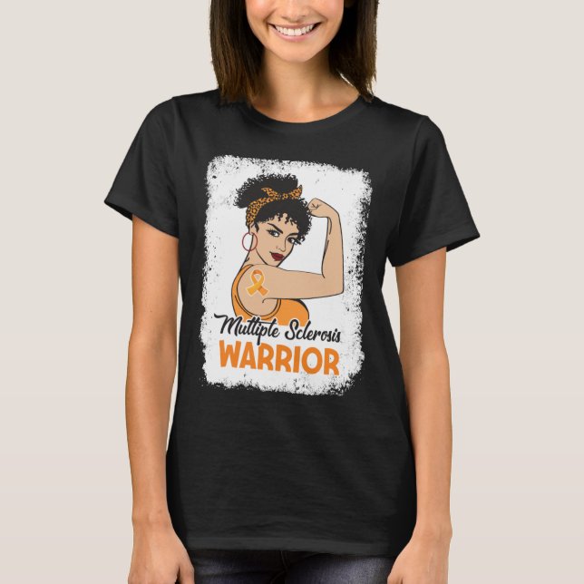 Multiple Sklerose Awareness MS Warrior Orange Rib T-Shirt (Vorderseite)