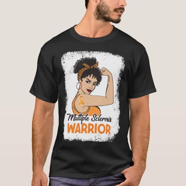Multiple Sklerose Awareness MS Warrior Orange Rib T-Shirt (Vorderseite)