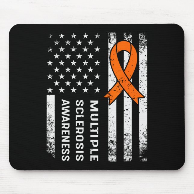 Multiple Sklerose Awareness Orange Ribbon 2 Mousepad (Vorne)