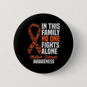 Multiple Sklerose Awareness Orange Ribbon Gift Button