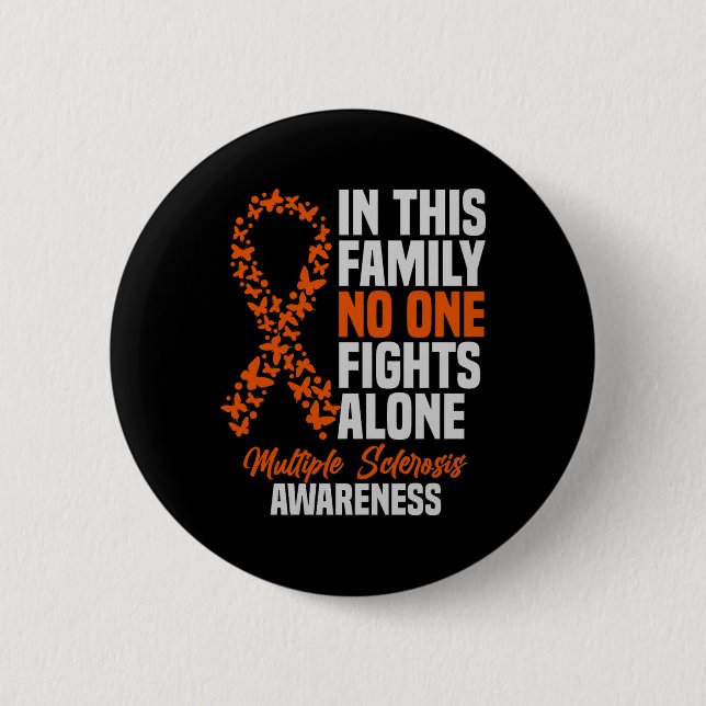 Multiple Sklerose Awareness Orange Ribbon Gift Button (Vorderseite)
