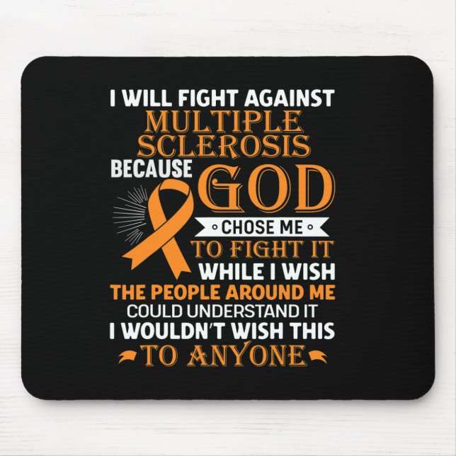 Multiple Sklerose Bewusstsein Orange Ribbon Männer Mousepad (Vorne)