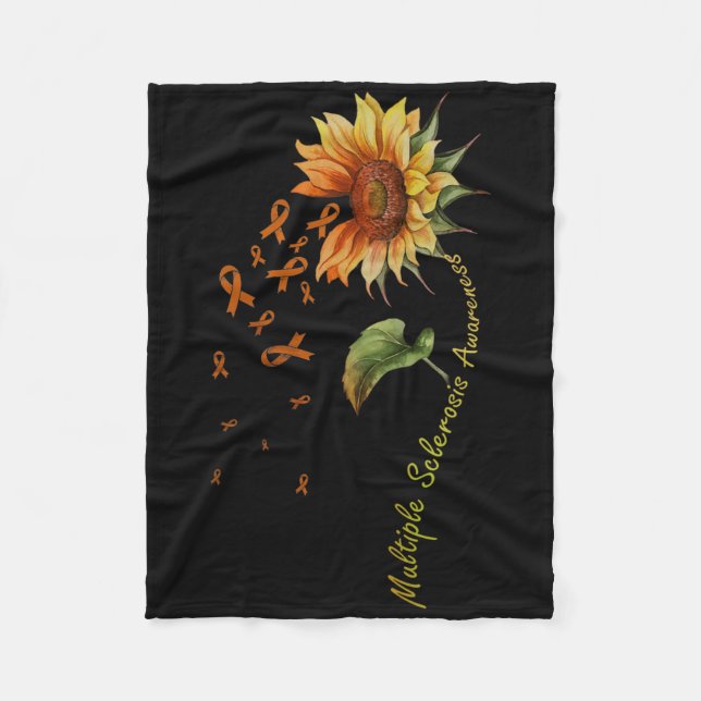 Multiple Sklerose Bewusstsein Sonnenblumen Frau Aw Fleecedecke (Vorderseite)