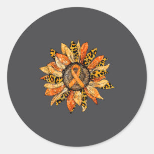 Multiple Sklerose-Bewusstseins-Sonnenblume Orange Runder Aufkleber