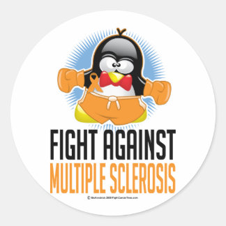 Multiple Sklerose Boxing Pinguin Runder Aufkleber